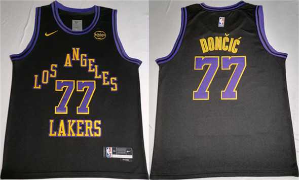 Men%27s Los Angeles Lakers #77 Luka Doncic Black 2025 Stitched Jersey->nba youth jerseys->NBA Jersey